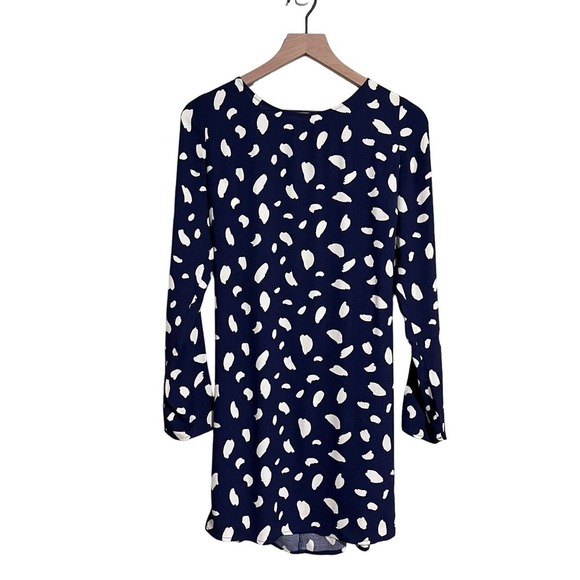 Reformation Dresses & Skirts - Reformation Cady Dress Blue & White Splatter Polka-Dot Mini Dress Medium